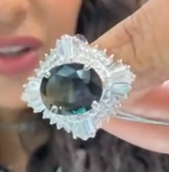 3.5ct Natural Blue Green Sapphire // US7 HKDXB1000