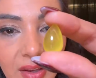 14.00ct Canary Prehnite Pear (rare) THAIC1290