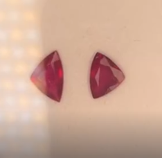 RUBELLITE Trillion Cut 3.79crt Pair DXBCS6579