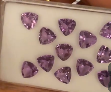 11.09crt Amethyst 7mm Trillion Facted (12 Pcs Box) AMB7TRCT