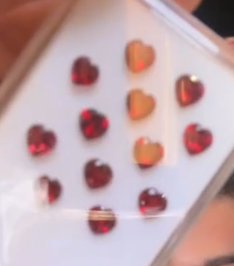 7.14crt Garnet 5mm Heart Shape Faceted (12 Pcs Box) GR5HSCT