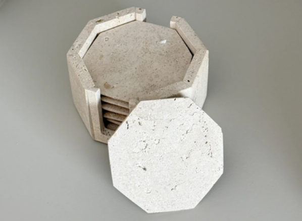 Shantel Travertine Octagon Coasters