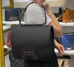HERMES CONSTANCE CARTABLE 29 BLACK BOX CALF SYC2026
