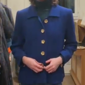 YVES SAINT LAURENT Blue jacket with gold buttons AGC3942