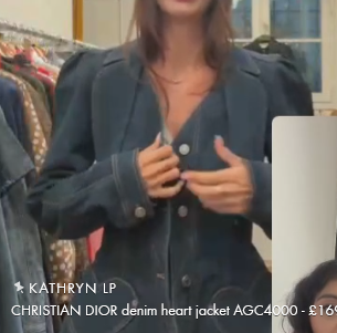 CHRISTIAN DIOR heart denim bar jacket AGC3900