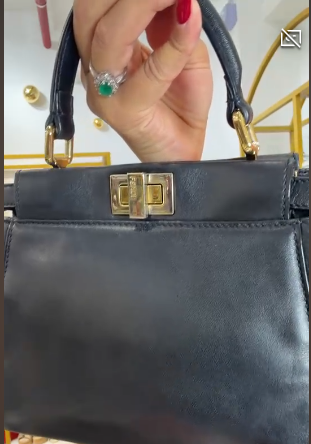 Fendi Peekaboo-style top-handle Black Lambskin bag SYC2250