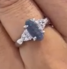 0.71ct Black Australian Opal with 0.18ct Diamonds // US 6 HKDXB0997