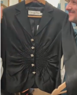 CHRISTIAN DIOR Sex and the city satin black jacket AGC3923