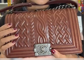 Chanel Boy Brown Braided Quilted Leather Shoulder Bag SYC2260