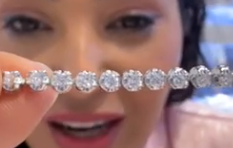 FOR LUCY 2ct PT900 Cupcake Setting Diamond Tennis Bracelet BAJ0481- size 17 HKDXB0992