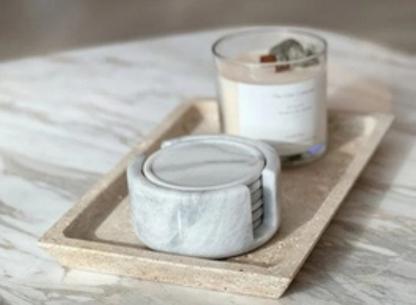 Rea Travertine Tray