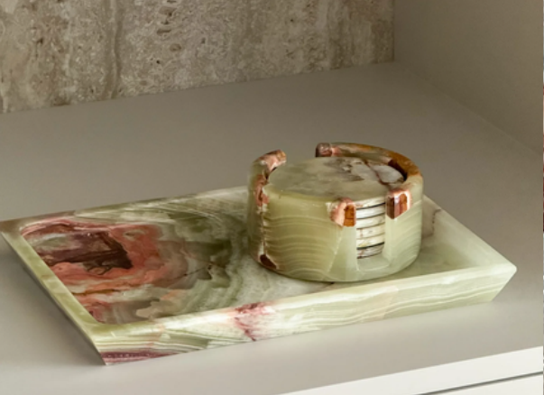 Jade Rectangle Green Onyx Tray