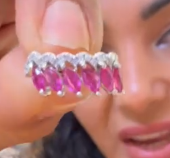 Ruby And Diamonds Ear Cuff HKDXB0946