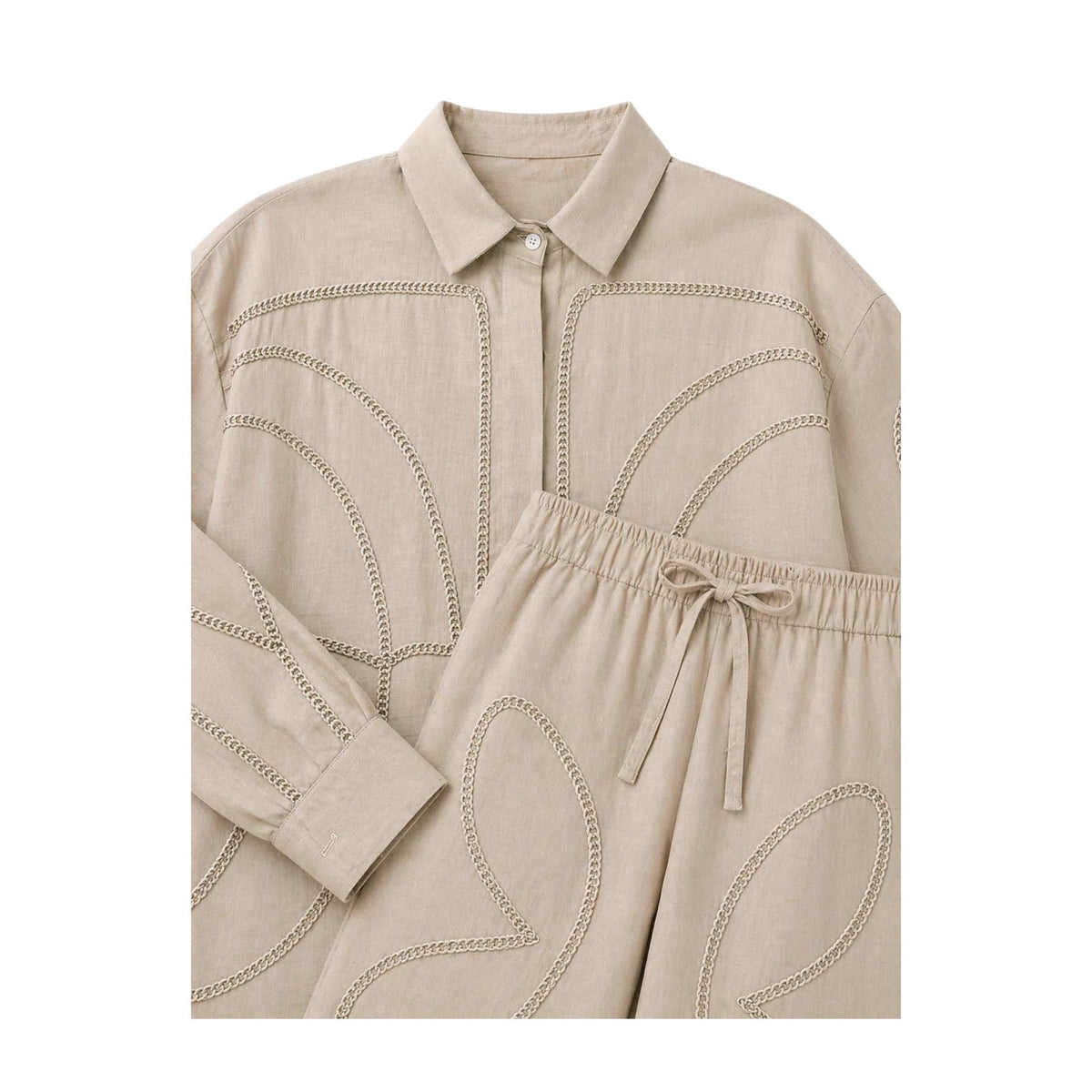 THREAD FLOW LINEN CO-ORD SET زوج (SHIRT & PANTS قميص وبنطلون) “MINA"
