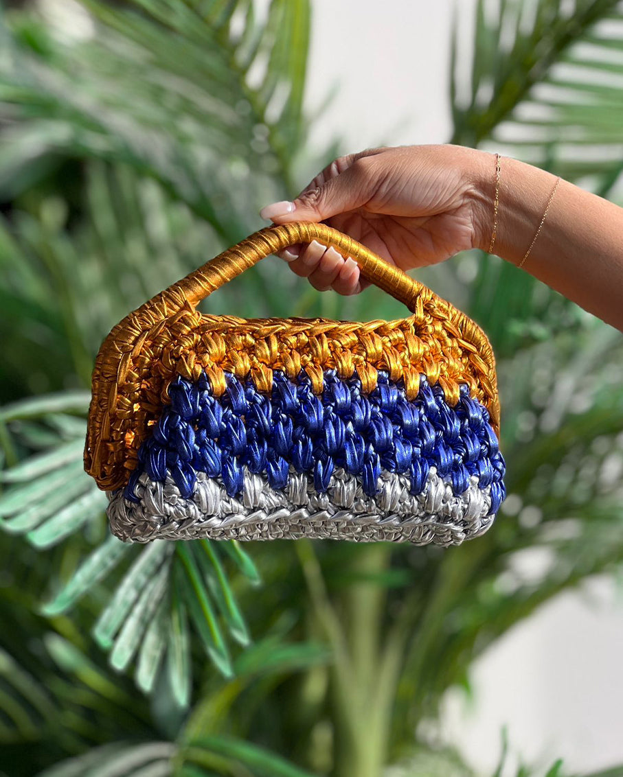 Tri-Color Grand Galactica Metallic Rope Mgbs Bag