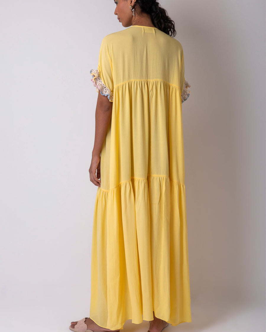 Tunic Sacada Maxi Dress - Yellow