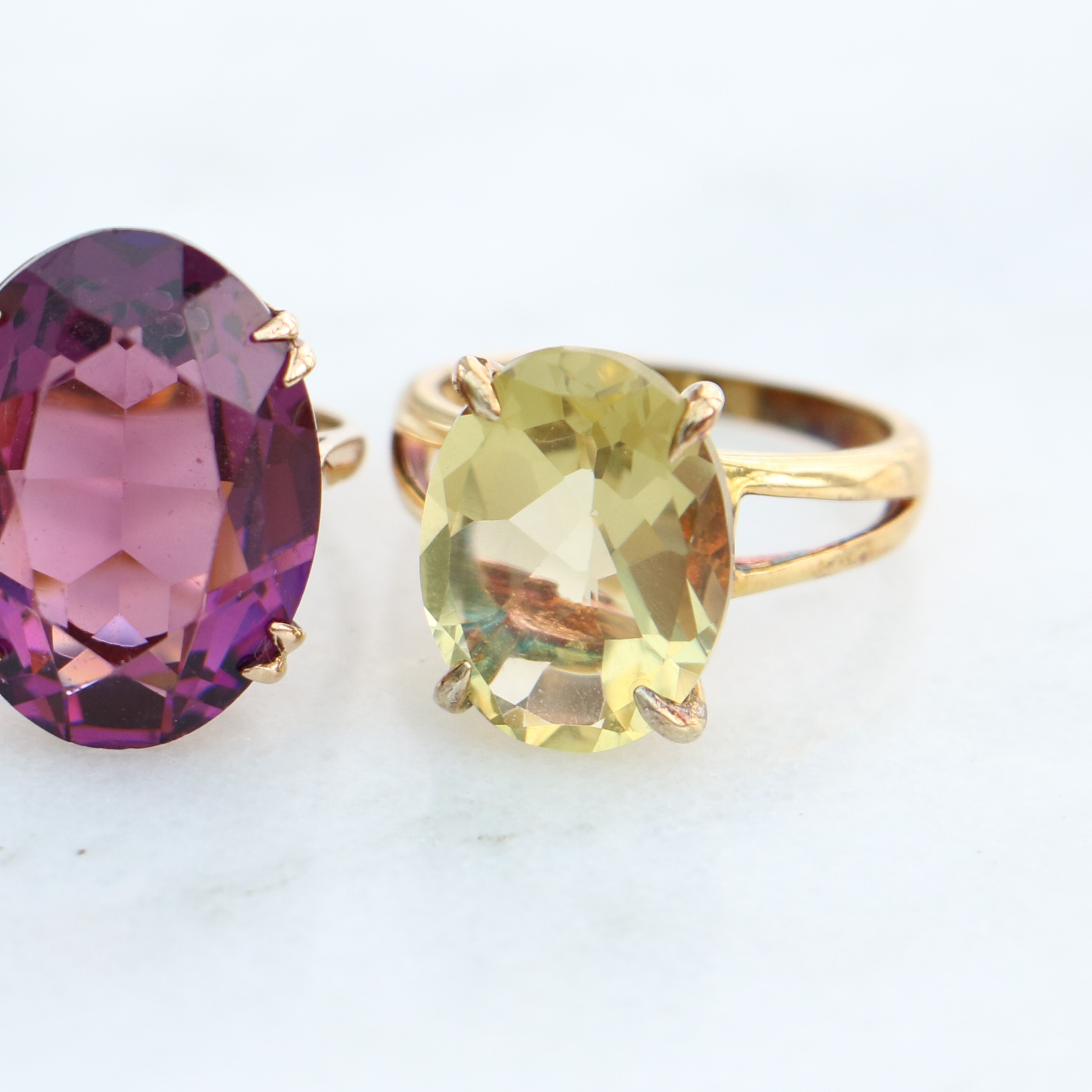 Gold Plated Vintage Oval Cut Citrine Ring