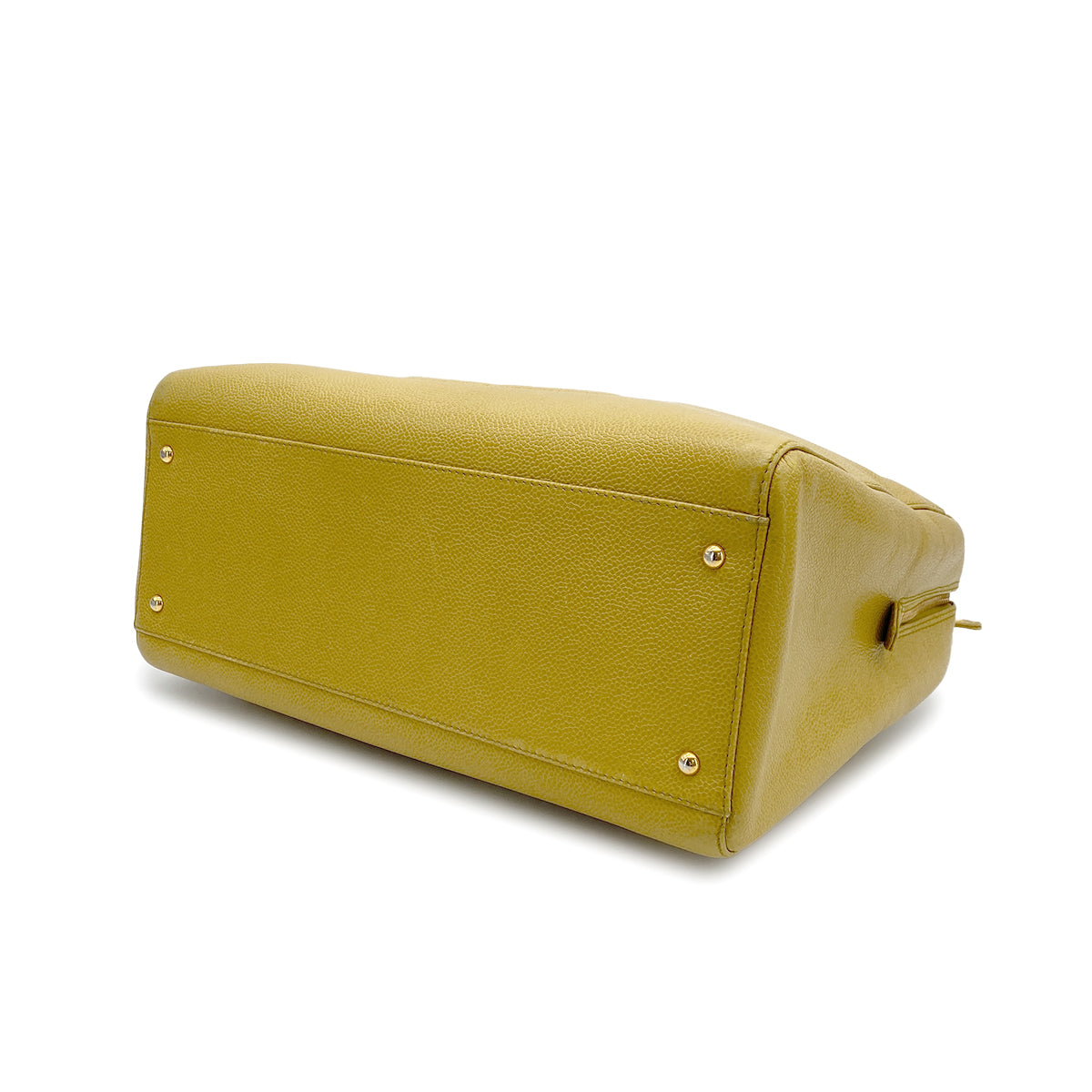 VINTAGE CHANEL BIG COCO CHAIN TOTE BAG YELLOW CAVIAR SKIN GOLD HARDWARE 90317774