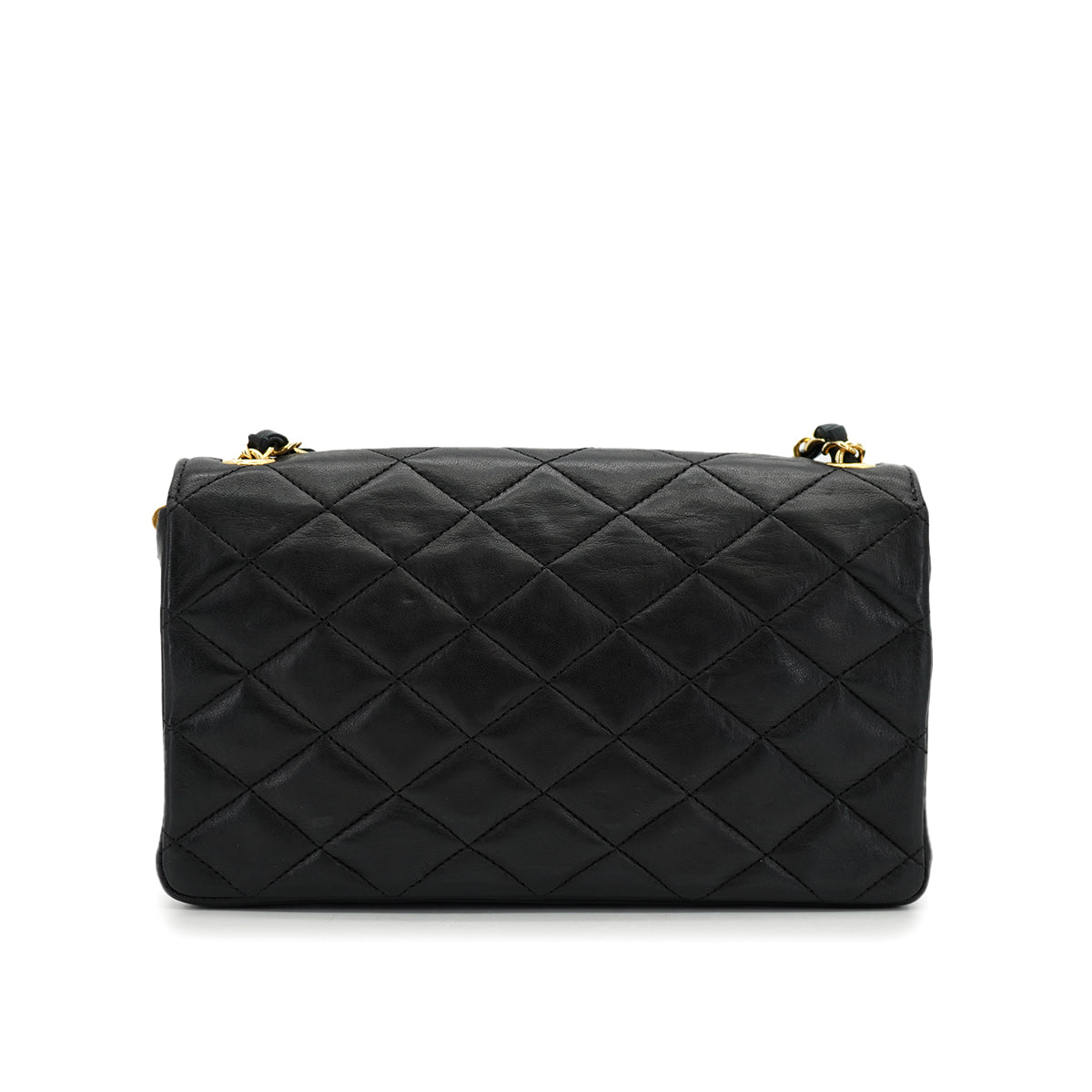 VINTAGE CHANEL BIG COCO MATELASSE CHAIN SHOULDER BAG BLACK LAMB SKIN GOLD HARDWARE 90324750