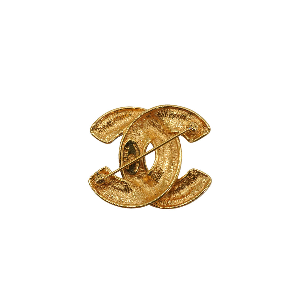 VINTAGE CHANEL BROOCH COCOMARK MATELASSE GOLD ACCESSORY 90339131
