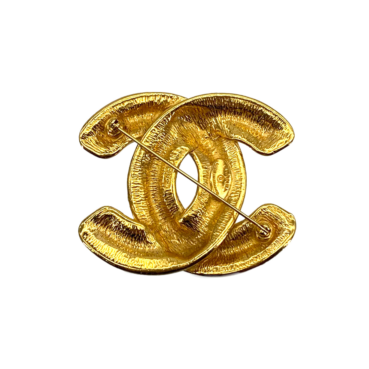 VINTAGE CHANEL BROOCH MATELASSE COCOMARK GOLD ACCESSORY 90323989