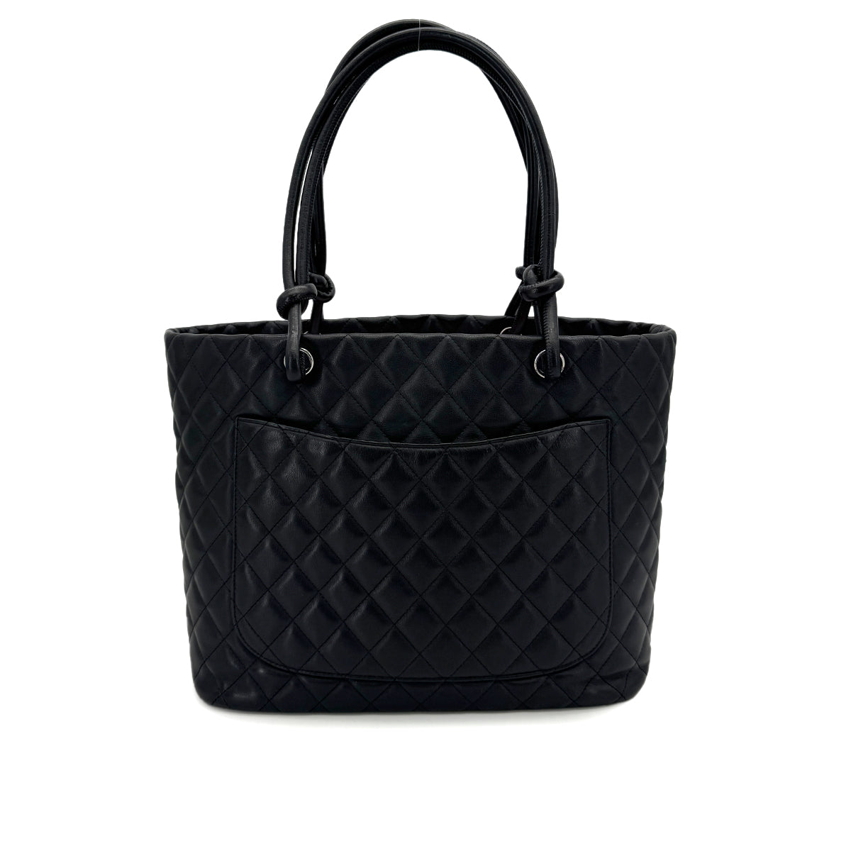 CHANEL CAMBON LINE LARGE TOTE BAG BLACK LEATHER ENAMEL 90318211