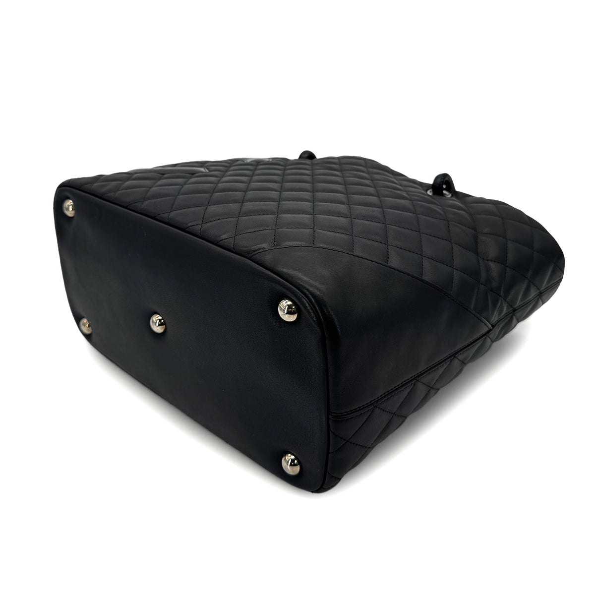 CHANEL CAMBON LINE LARGE TOTE BAG BLACK LEATHER ENAMEL 90318211