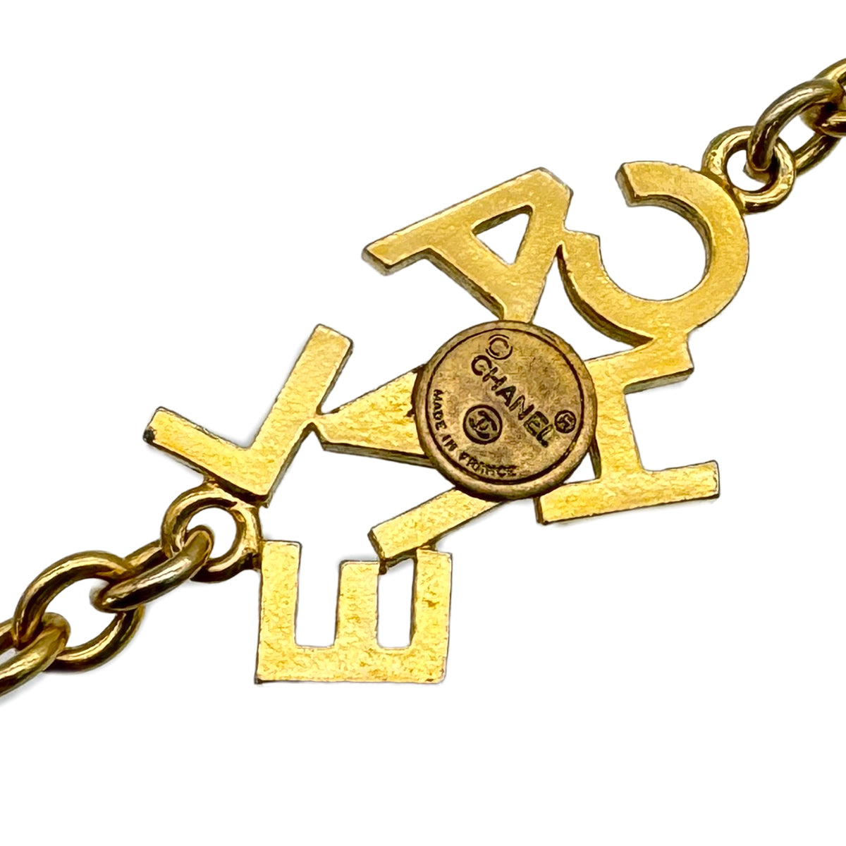 VINTAGE CHANEL CHAIN NECKLACE LOGO GOLD ACCESSORY 90320183