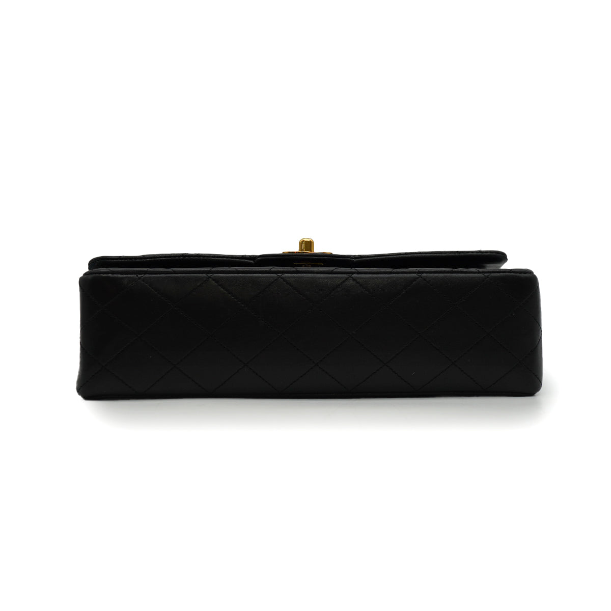 VINTAGE CHANEL CLASSIC FLAP MEDIUM CHAIN SHOULDER BAG BLACK LAMB SKIN GOLD HARDWARE 90340139