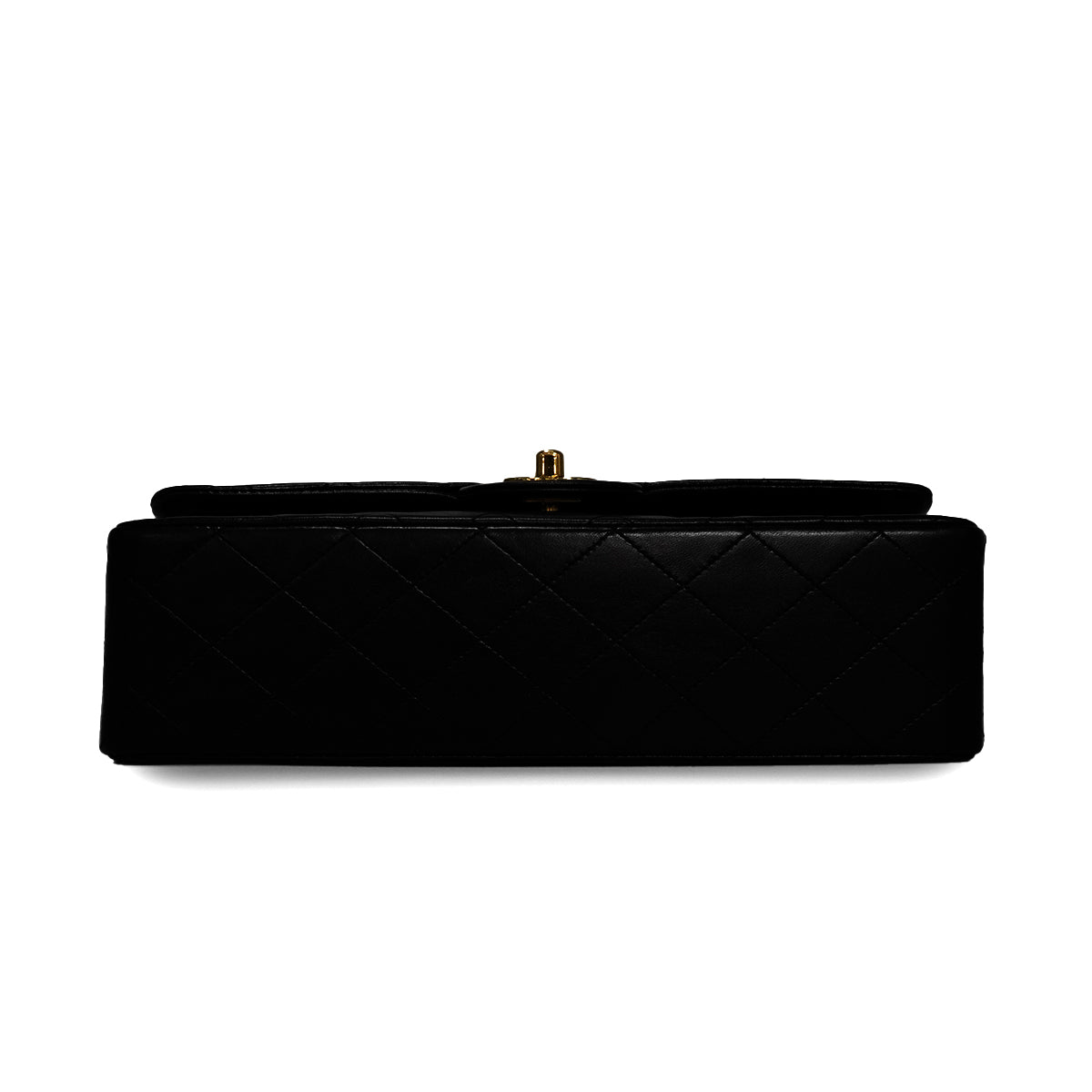 VINTAGE CHANEL CLASSIC FLAP MEDIUM CHAIN SHOULDER BAG BLACK LAMB SKIN GOLD HARDWARE 90343612