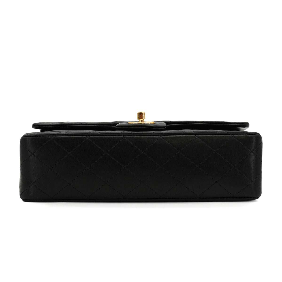 VINTAGE CHANEL CLASSIC FLAP MEDIUM CHAIN SHOULDER BAG BLACK LAMB SKIN GOLD HARDWARE 90344448