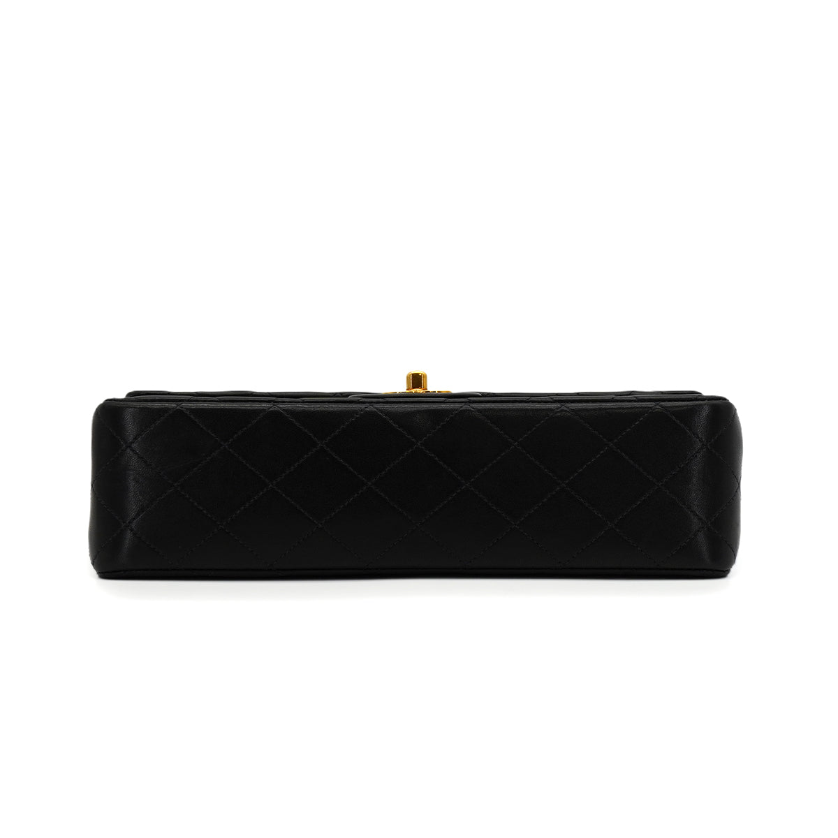 VINTAGE CHANEL CLASSIC FLAP MEDIUM CHAIN SHOULDER BAG BLACK LAMB SKIN GOLD HARDWARE 90346982