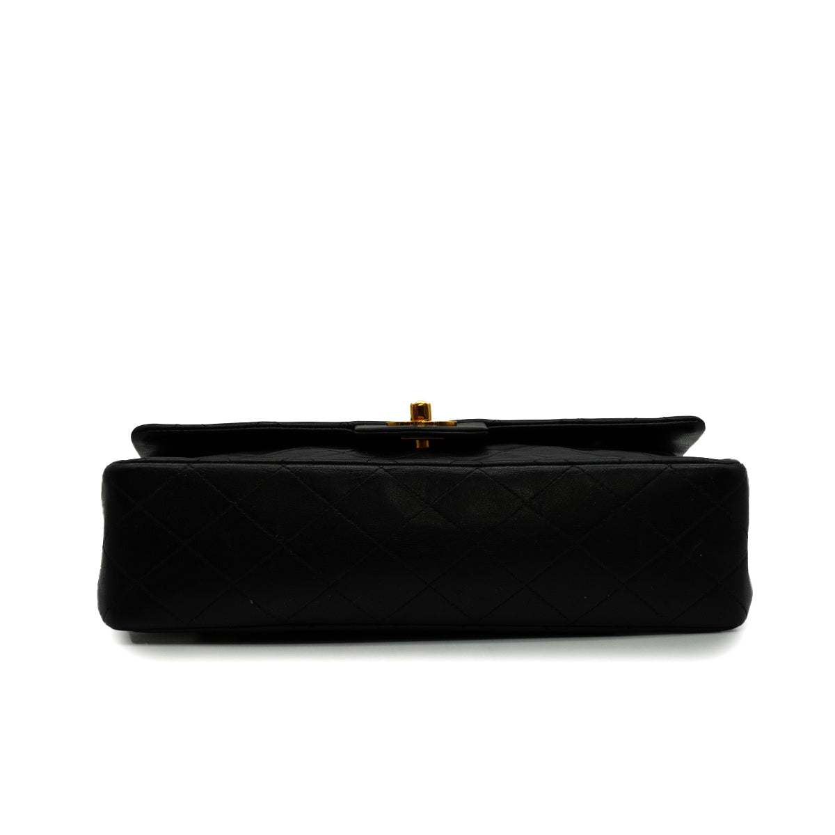VINTAGE CHANEL CLASSIC FLAP MEDIUM CHAIN SHOULDER BAG BLACK LAMB SKIN GOLD HARDWARE 90347156