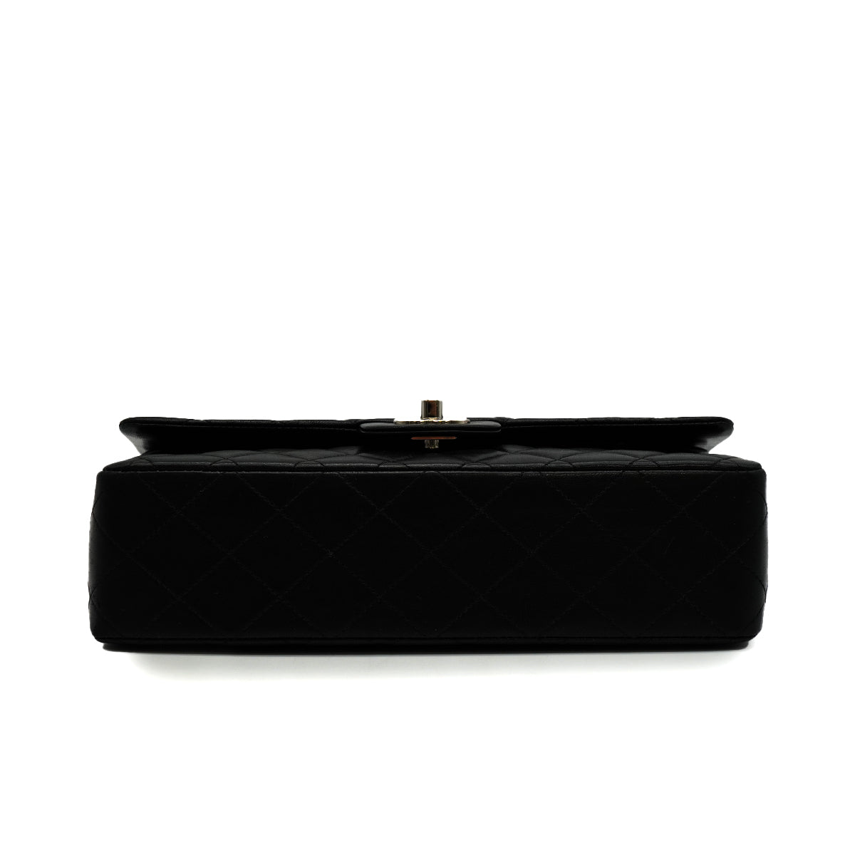 VINTAGE CHANEL CLASSIC FLAP MEDIUM CHAIN SHOULDER BAG BLACK LAMB SKIN SILVER HARDWARE 90345067