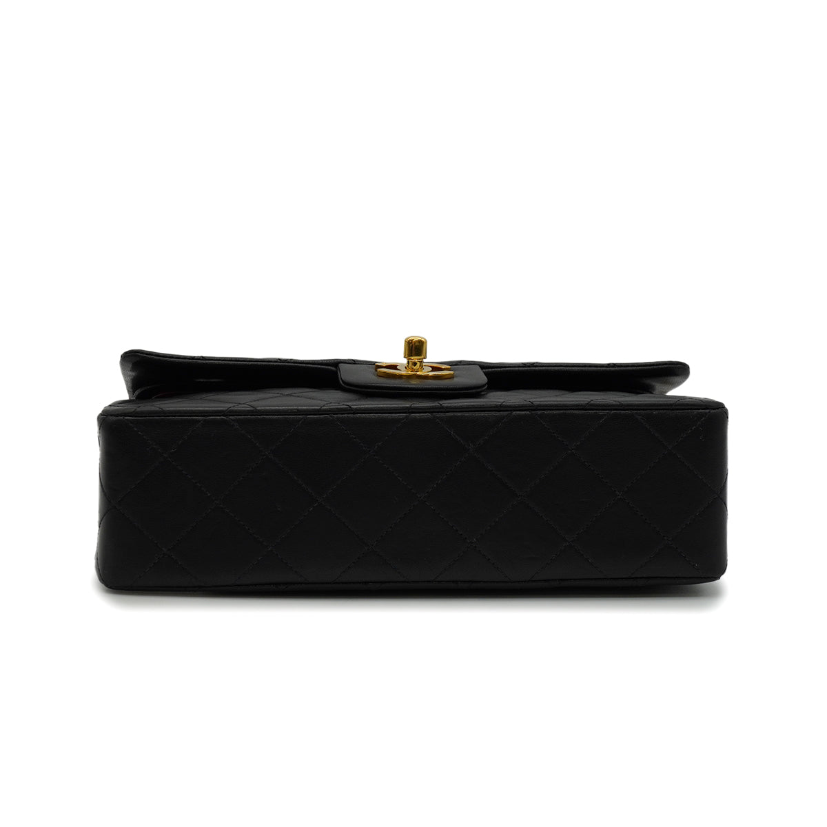 VINTAGE CHANEL CLASSIC FLAP SMALL CHAIN SHOULDER BAG BLACK LAMB SKIN GOLD HARDWARE 90345072