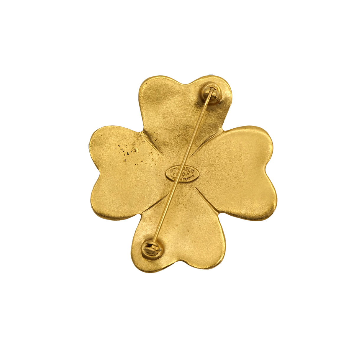 VINTAGE CHANEL CLOVER COCOMARK BROOCH GOLD 95P ACCESSORY 90312946