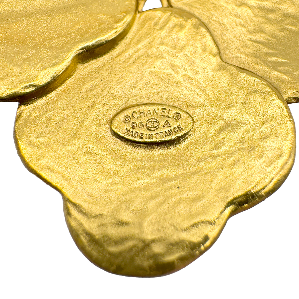 VINTAGE CHANEL COCOMARK BROOCH FLOWER GOLD ACCESSORY 96A 90328934