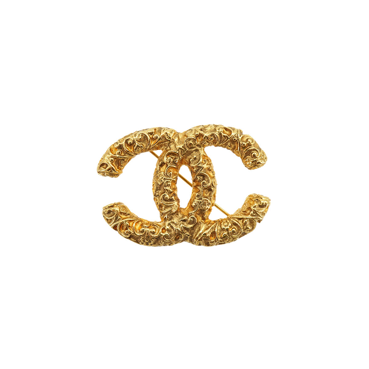 VINTAGE CHANEL COCOMARK BROOCH GOLD ACCESSORY 93A 90326601