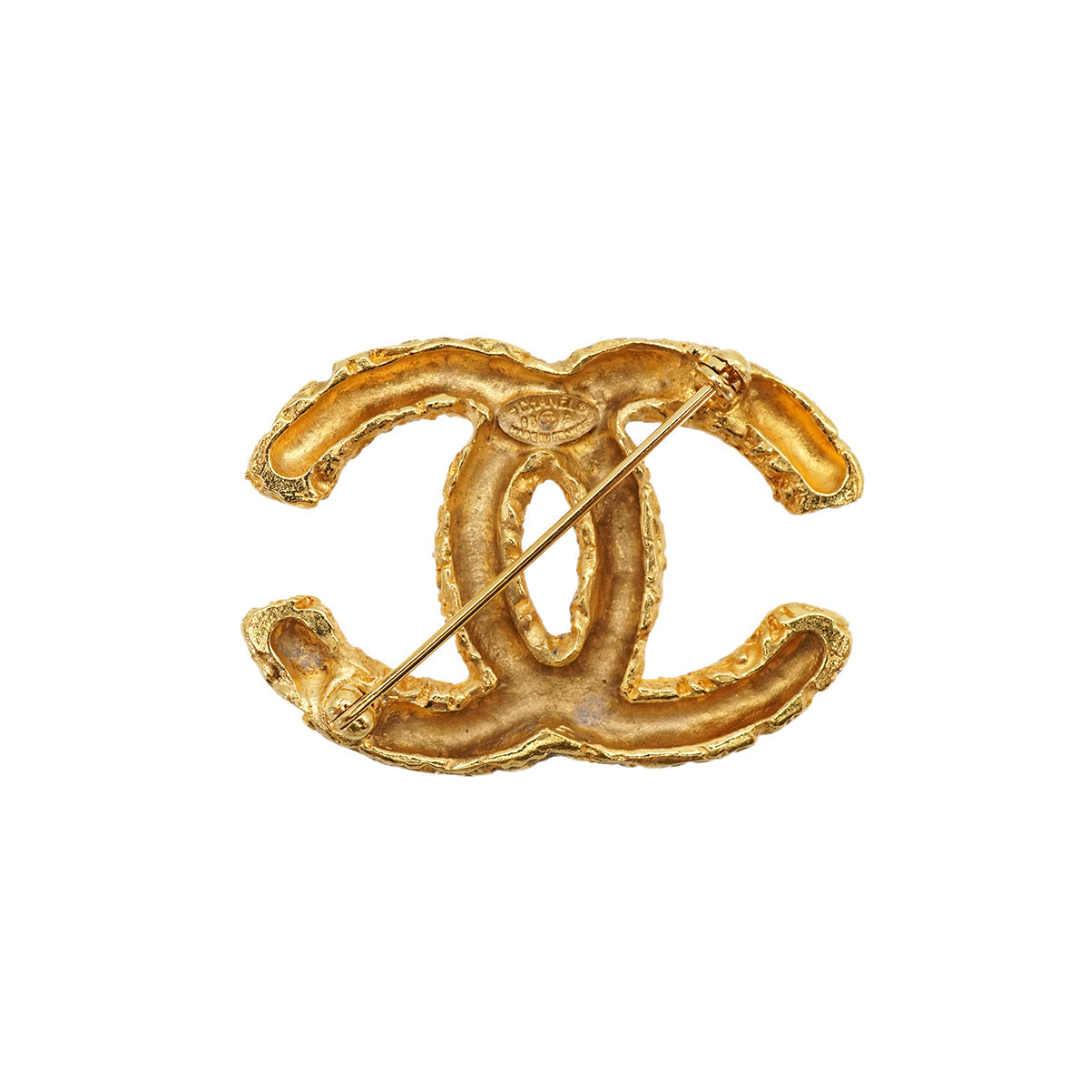 VINTAGE CHANEL COCOMARK BROOCH GOLD ACCESSORY 93A 90326601