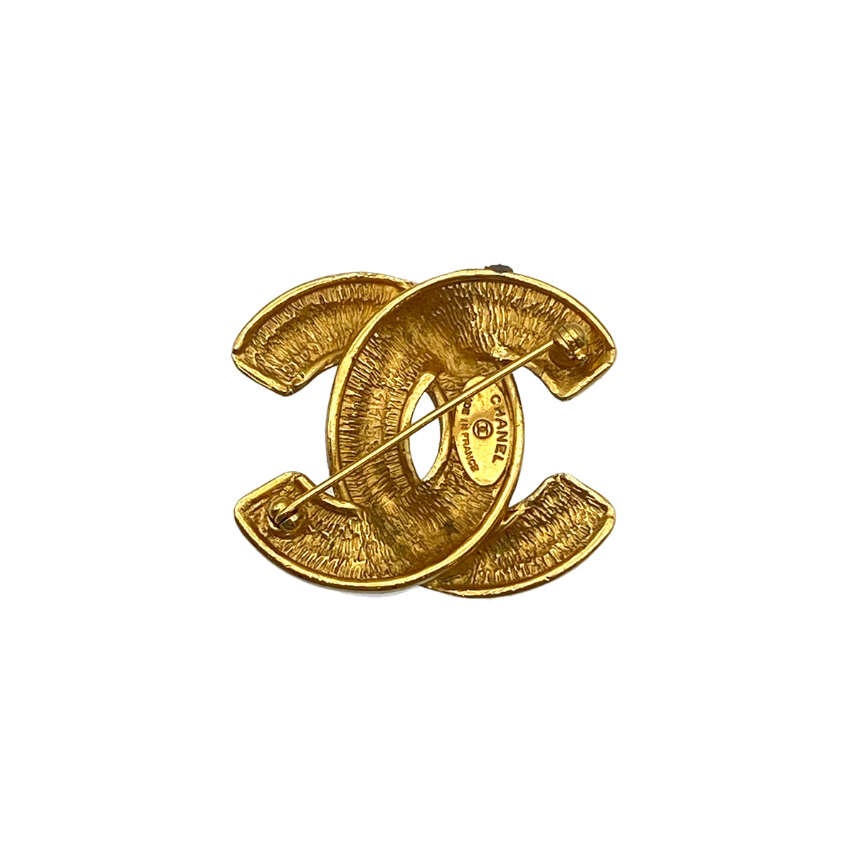 VINTAGE CHANEL COCOMARK BROOCH MATELASSE GOLD ACCESSORY 90325284