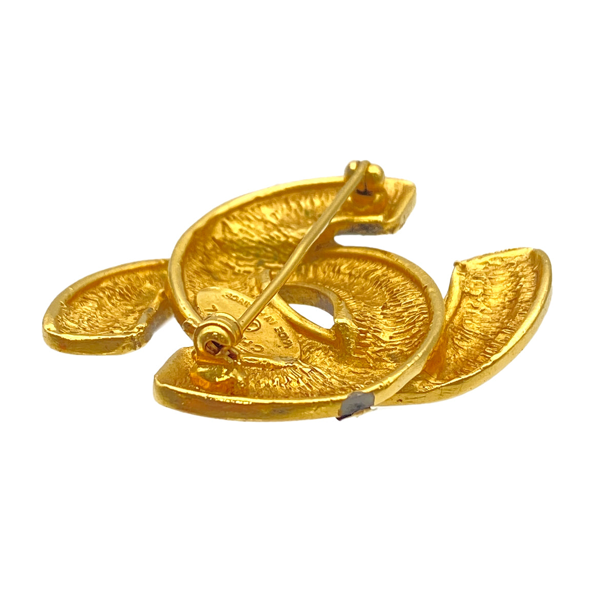 VINTAGE CHANEL COCOMARK BROOCH MATELASSE GOLD ACCESSORY 90325284