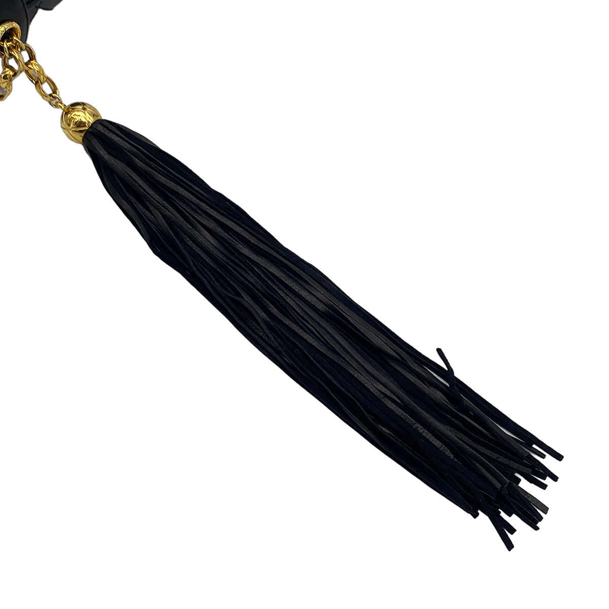 VINTAGE CHANEL COCOMARK FRINGE BIJOU CHAIN SHUOLDER BAG BLACK LAMB SKIN GOLD HARDWARE 90325349