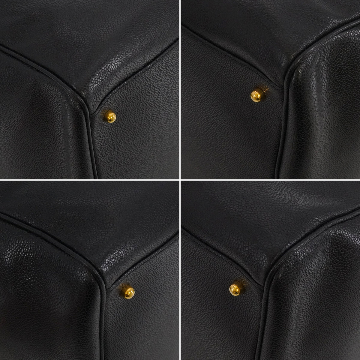 VINTAGE CHANEL COCOMARK HAND SHOULDER BOSTON BAG BLACK CAVIAR SKIN GOLD HARDWARE 90341881