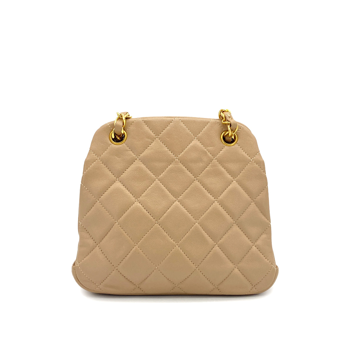 VINTAGE CHANEL COCOMARK MATELASSE CHAIN SHOULDER BAG BEIGE LAMB SKIN GOLD HARDWARE 90326209
