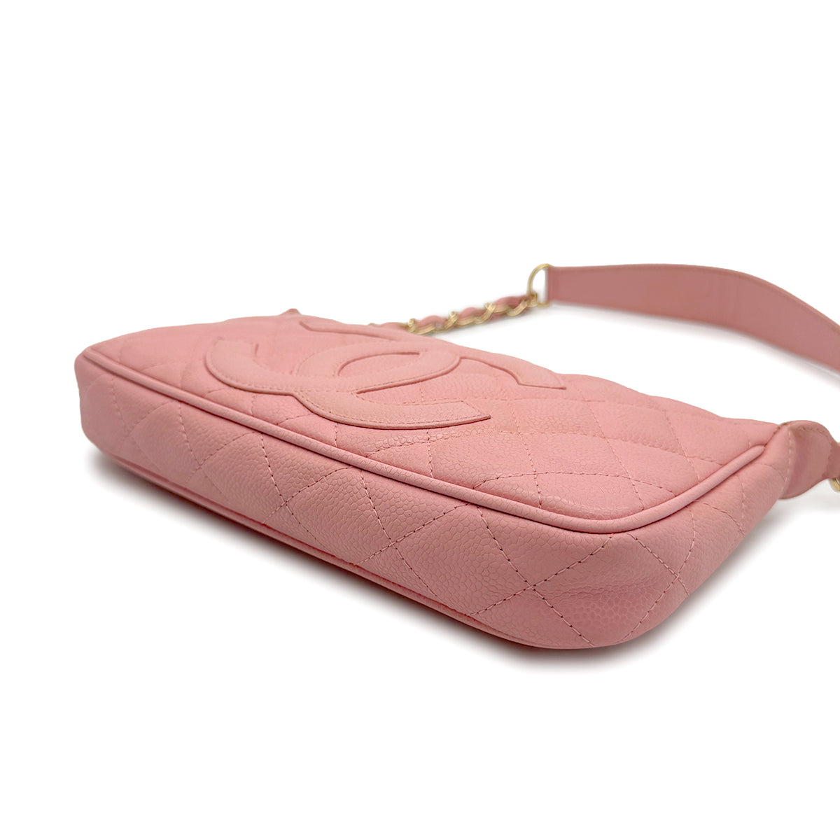 VINTAGE CHANEL COCOMARK MATELASSE CHAIN SHOULDER BAG PINK CAVIAR SKIN GOLD HARDWARE 90329191