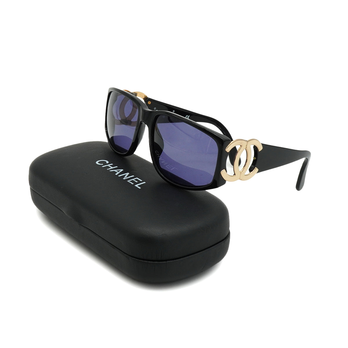 VINTAGE CHANEL COCOMARK SUNGLASSES BLACK EYEWEAR 90328905