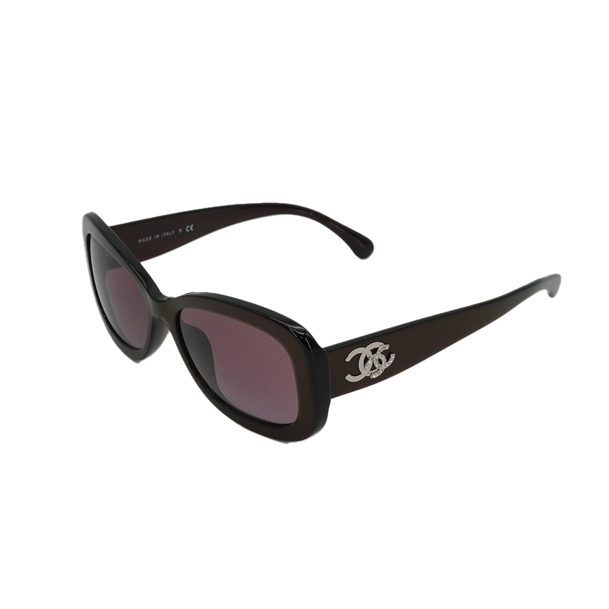 VINTAGE CHANEL COCOMARK SUNGLASSES RHINESTONE PURPLE EYEWEAR 90327595