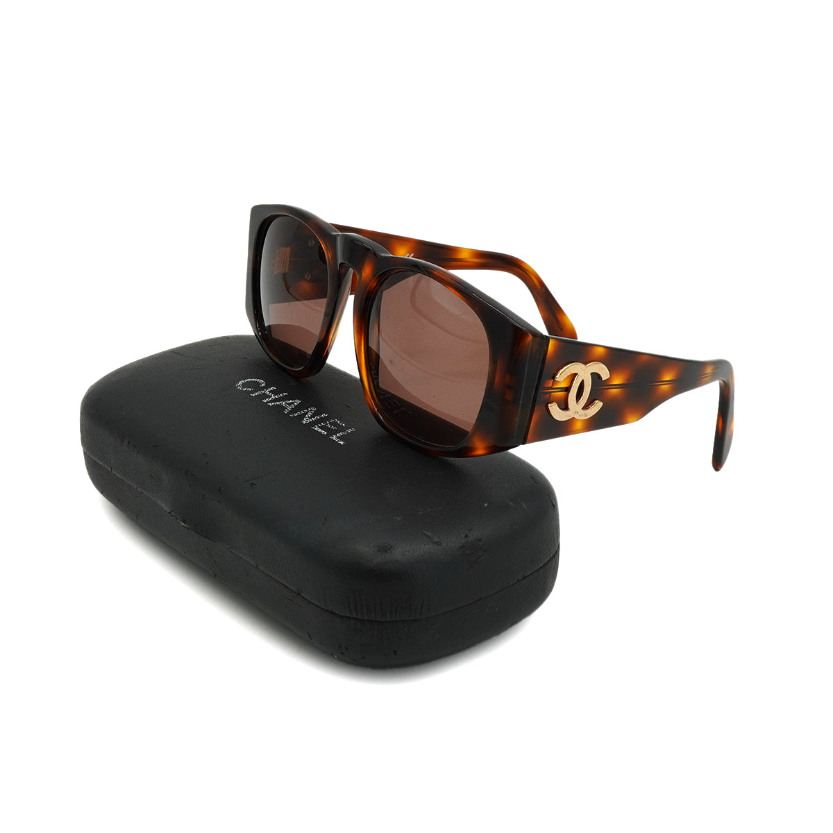 VINTAGE CHANEL COCOMARK SUNGLASSES TORTOISESHELL BROWN EYEWEAR 90328677