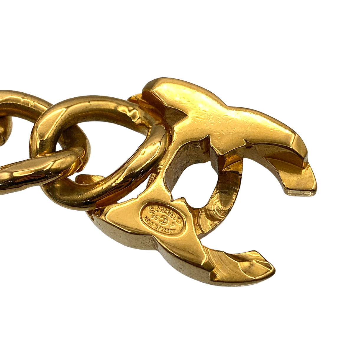 VINTAGE CHANEL COCOMARK TURN LOCK NECKLACE GOLD ACCESSORY 96P 90327895