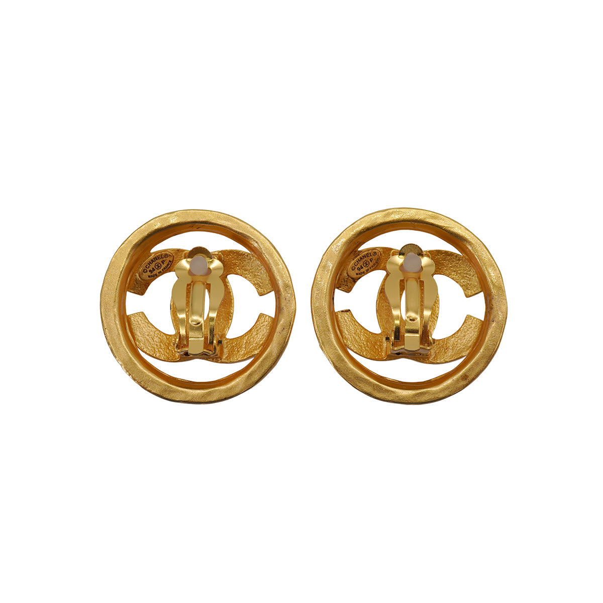 VINTAGE CHANEL EARRINGS COCOMARK CIRCLE ACCESSORY 94P 90331828